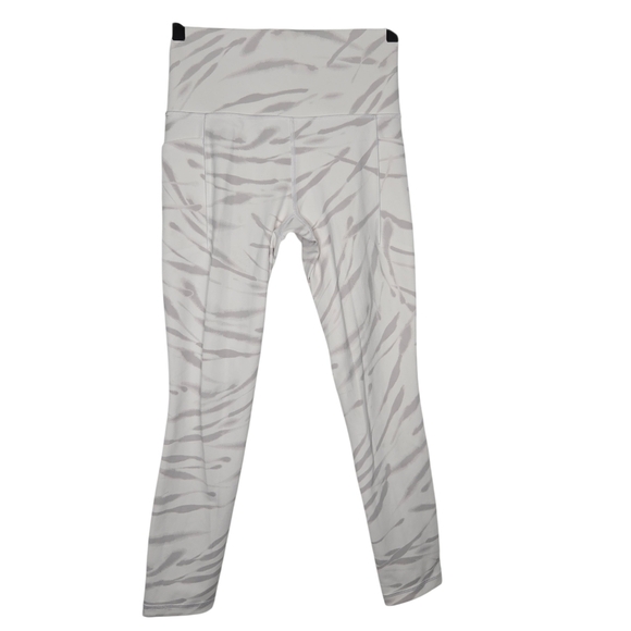 Athleta Pants - Athleta Women White Gray Marble Salutation Stash Pocket II 7/8 Tight Leggings XS